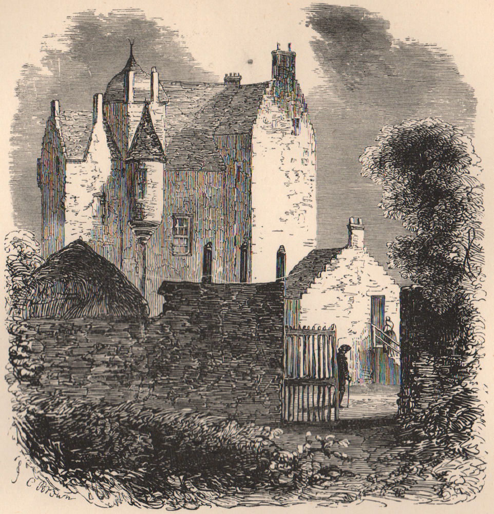 PERTHSHIRE. Grandtully Castle. Scotland 1885 old antique vintage print picture